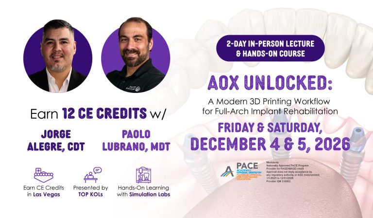 Dental Conduit - Medidenta - Education - Jorge Alegre - Paolo Lubrano - Course - AOX Unlocked - A Modern 3D Printing Workflow for Full-Arch Implant Rehabilitation - 02